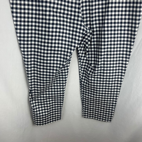 Victoria Beckham for Target Gingham Ankle Pants Womens Plus 20W Navy Blue Preppy - Picture 10 of 13